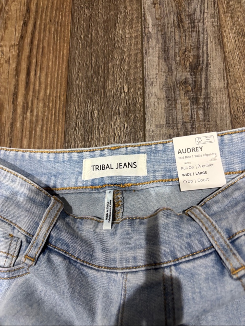 Tribal Light Blue Wide-Leg Women's Jeans - Picture 2 of 4